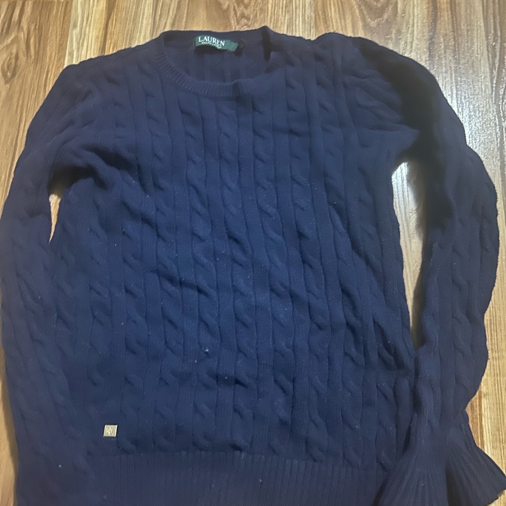 Ralph Lauren Navy Cable Knit Sweater